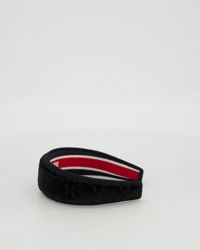 Dior Black Velvet Cannage Headband Size O/S in Black Velvet from Sellier, photo 8 of 9