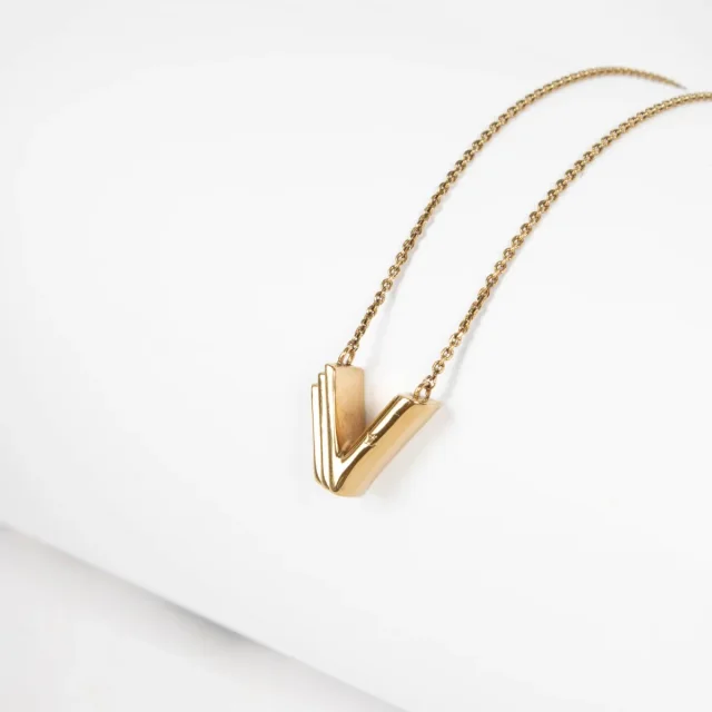Tone Metal LV & Me V Necklace in Gold from Labellov, photo 2 of 3