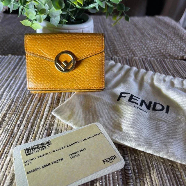 Fendi Women's Wallet - Orange in orange from Depop, photo 3 of 9