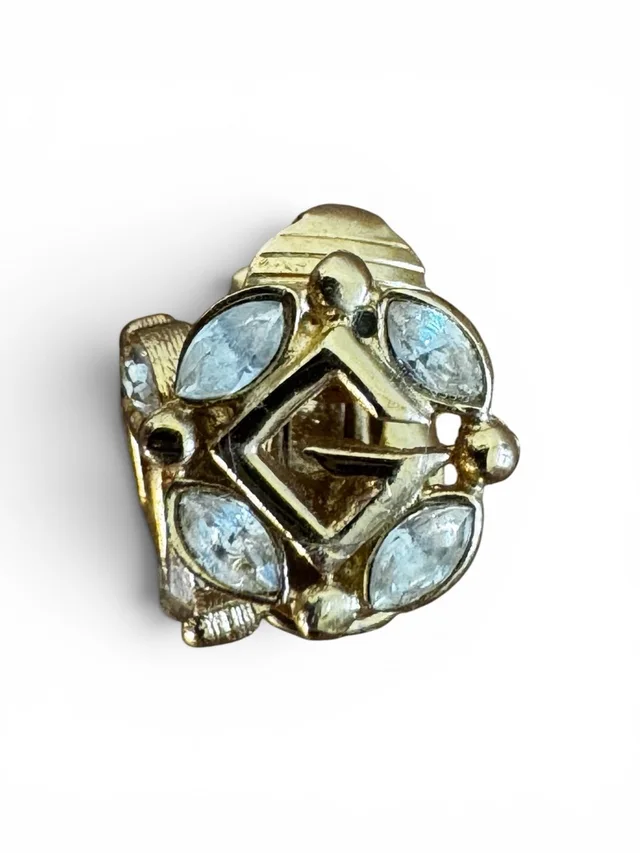 Givenchy Vintage Gold Plated Clip On Earrings Marquise Stones in gold|white from Poshmark