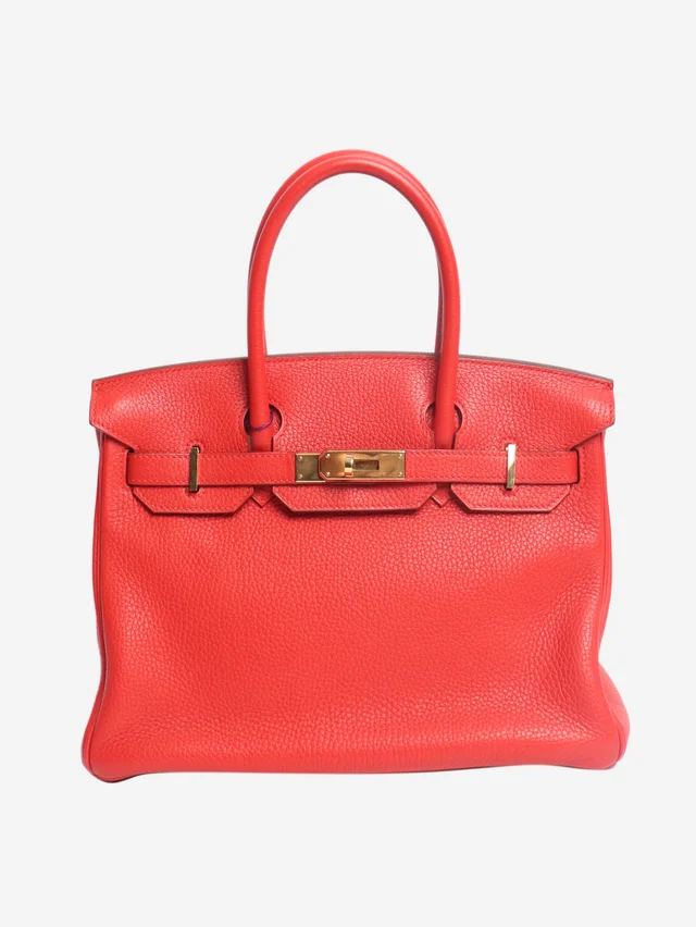 Hermès Red Birkin 30 bag in Clemence leather in Red Clemence leather from Sign of the Times