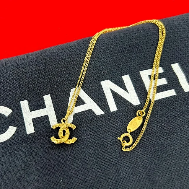 Chanel With Vintage CC Logo Motif Pendant Gold in Gold from The Reluxe