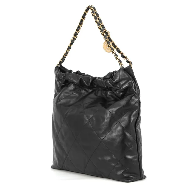 Chanel CHANEL22 ChainShoulder Bag BlackAS3261 Shiny Calf Leather Size Medium in Calfskin from GALLERY RARE, photo 2 of 13