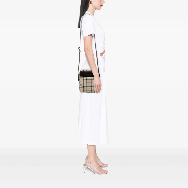 Beige Burberry House Check Canvas Crossbody in Beige Canvas from Designer Revival, photo 6 of 6