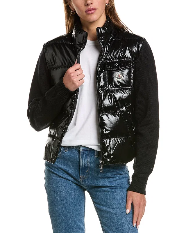 Moncler Padded Zip-Up Wool Cardigan, image 1 of 1 from Rue La La