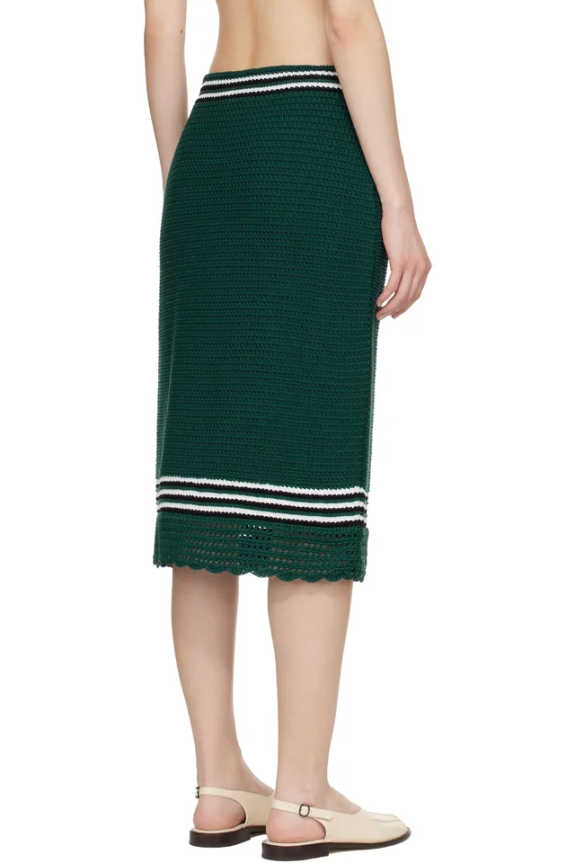 B.B. Wallace Green Kienholz Midi Skirt, photo 3 of 4 from SSENSE