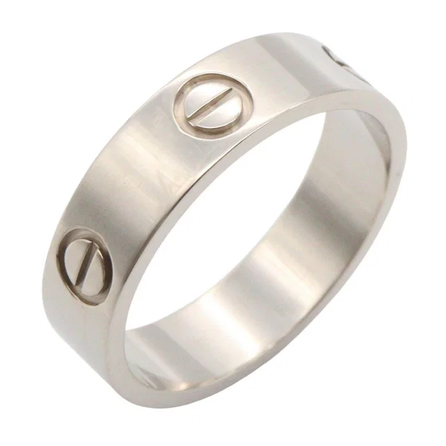 Cartier Love Au750 White Gold Ring Size 16.5 in White from LuxUness