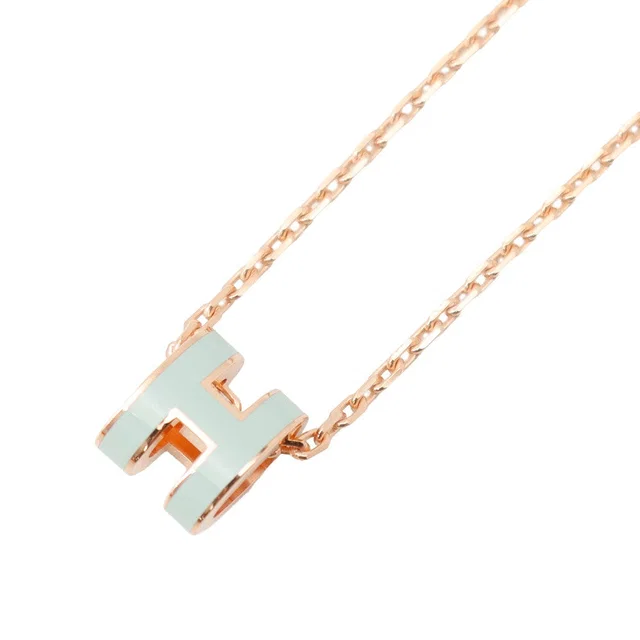 Hermès Pop Ash Necklace Size Mini VertPeppermint Gold Plated Lacquer in Gold from GALLERY RARE