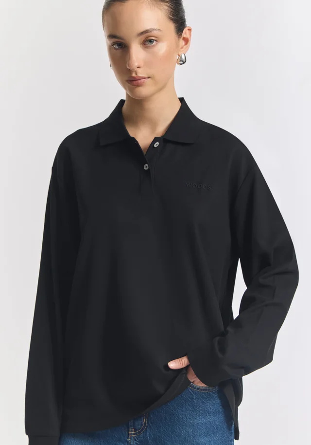 VIKTORIA & WOODS Beckett Polo in Black from Viktoria & Woods, photo 1 of 1