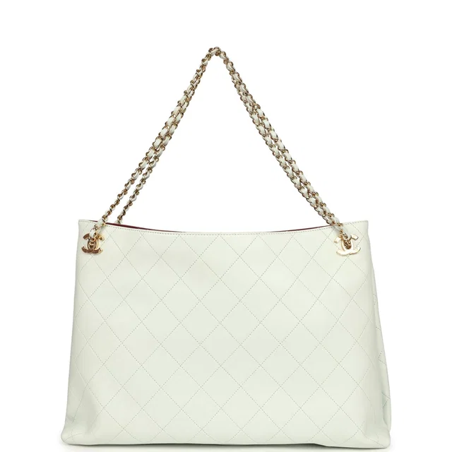 Chanel Large "Eyes on You" CC Shopping Bag Light Blue Lambskin Gold Hardware in Blue Lambskin from Madison Avenue Couture