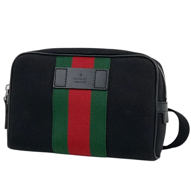 Gucci Belt Bag Sherry Line Web Canvas Black in Black Canvas from The Reluxe