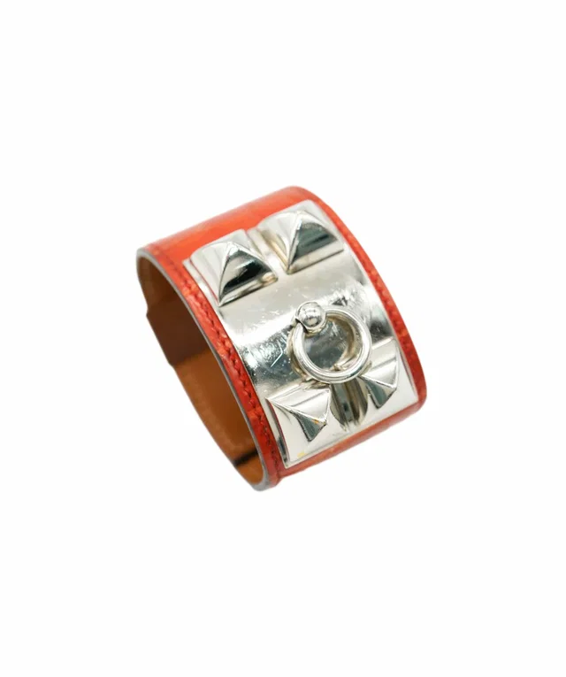 Hermès CDC Bracelet - Orange Alligator in Orange Crocodile from Luxury Promise