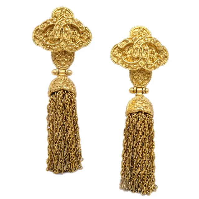 Chanel 1994 Filigree Earrings Clip-On Gold in Gold from AMORE Vintage Tokyo