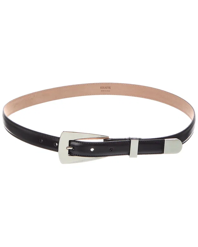 KHAITE Lucca Small Leather Belt, image 1 of 1 from Gilt
