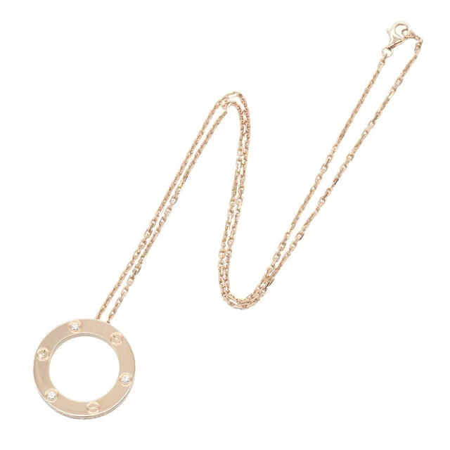 Cartier Love Au750 Pink Gold Diamond Necklace in Pink from LuxUness, photo 2 of 2