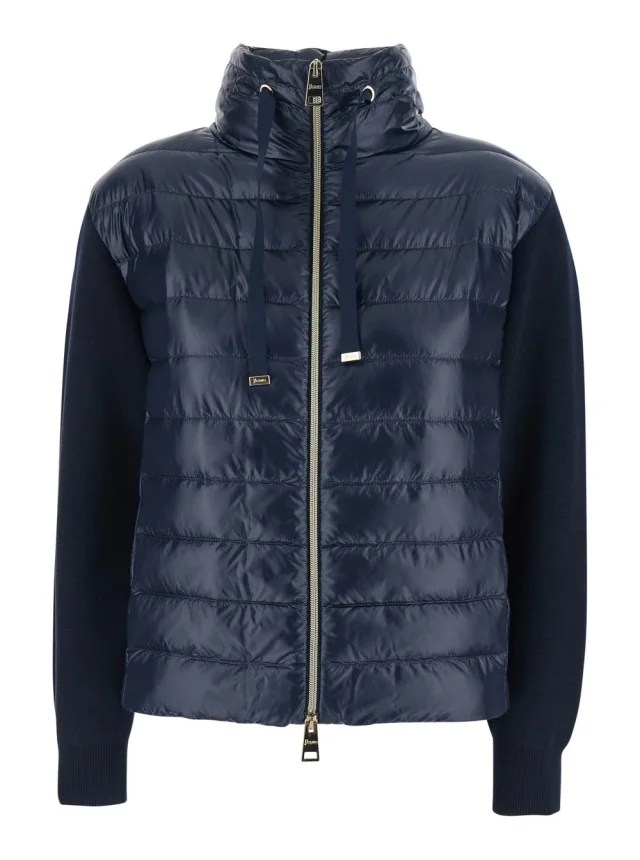 Herno BIMATERIAL COTTON NYLON JACKET in Blue 100% Cotton from Gaudenzi Boutique, photo 1 of 1