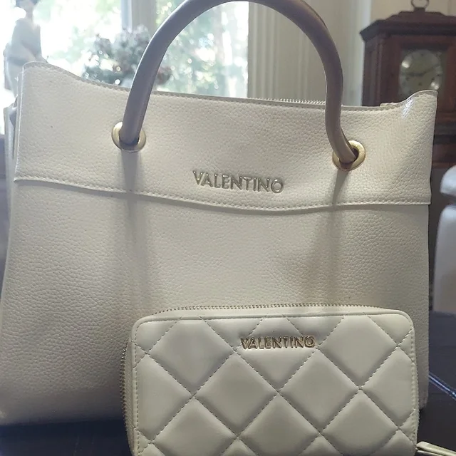 Valentino Garavani Cream Tote With Quilted Cream Wallet in brown|white|red Leather from Poshmark