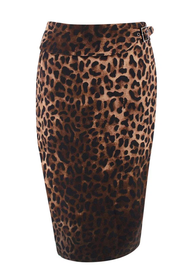 Tom Ford Leopard Print Pencil Skirt in Silk from HEWI