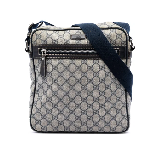 Beige Gucci GG Supreme Crossbody in Beige Coated canvas from Designer Revival