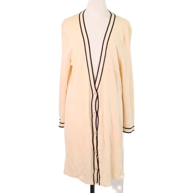 Chanel CC Logo Button Long Cardigan 44 from The Reluxe