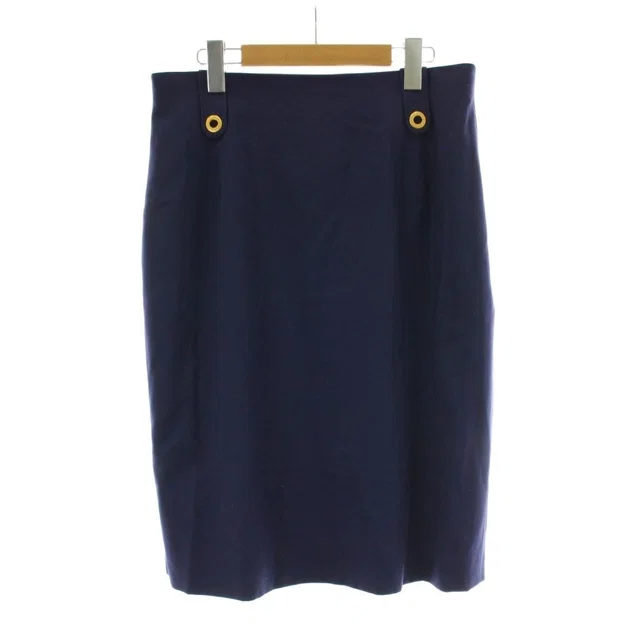 Celine Tight Skirt Logo Ring Navy Vintage Knee Length PP in Navy from The Reluxe