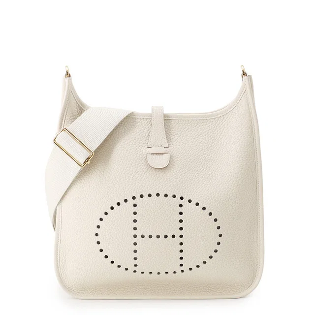 Hermès Evelyne3 Craie Taurillon Clemence Size PM in White Clemence leather from GALLERY RARE