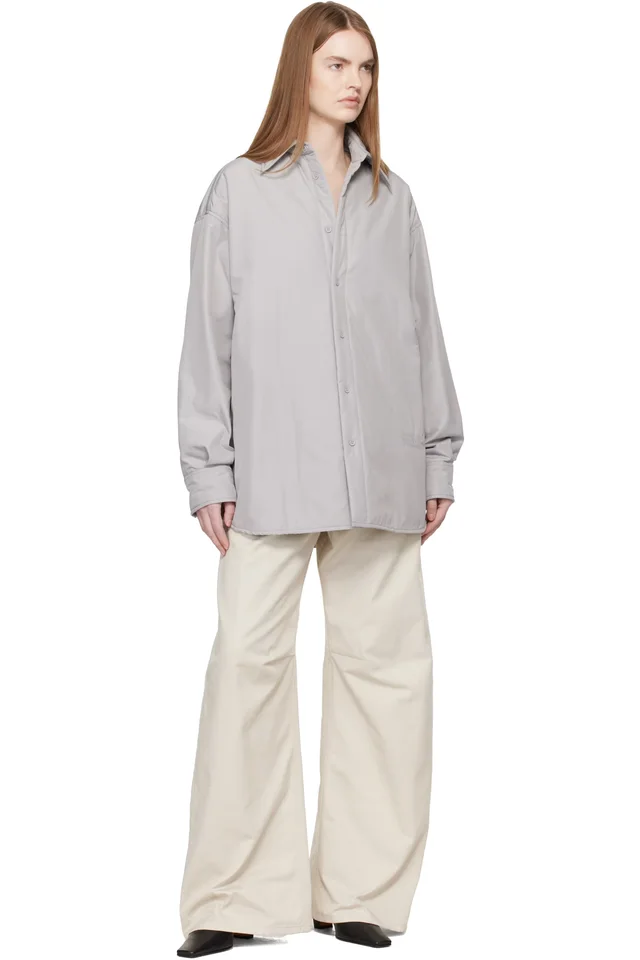 MM6 Maison Margiela Gray Long-Sleeved Jacket, photo 4 of 4 from SSENSE