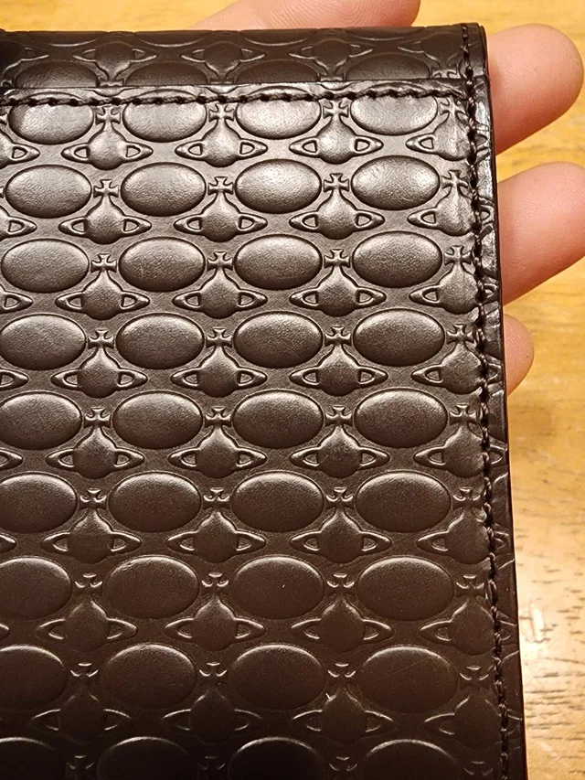 Vivienne Westwood Dark Brown Embossed Leather Card Holder in brown|red Leather from Poshmark