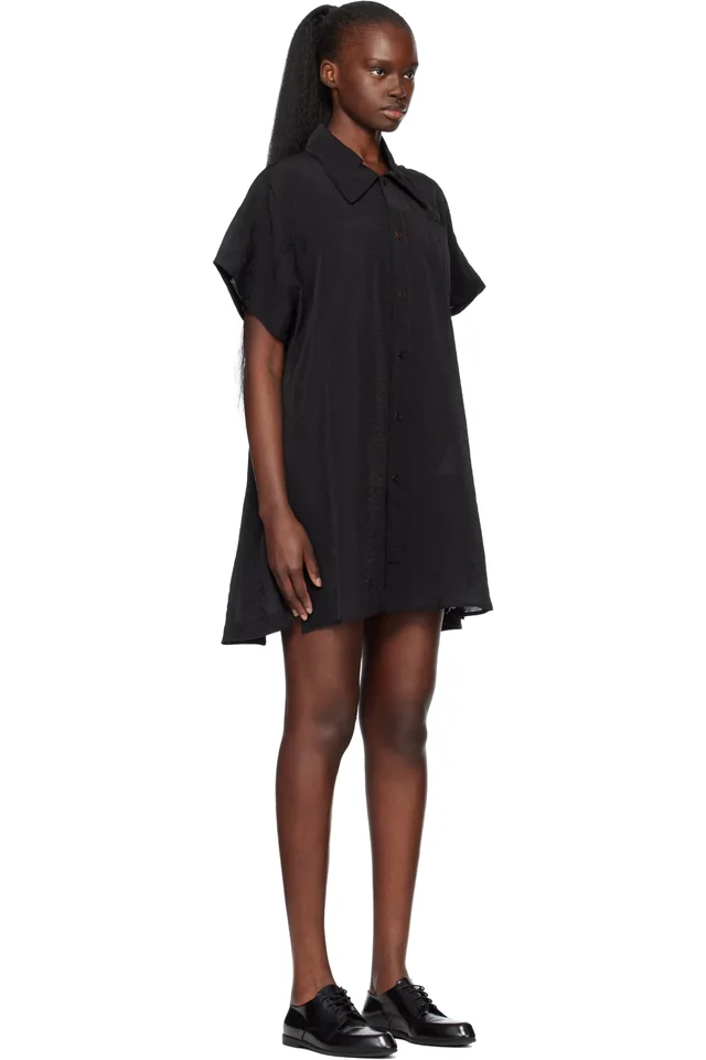 Y-3 Black Short Sleeve Utility Overshirt, photo 2 of 4 from SSENSE