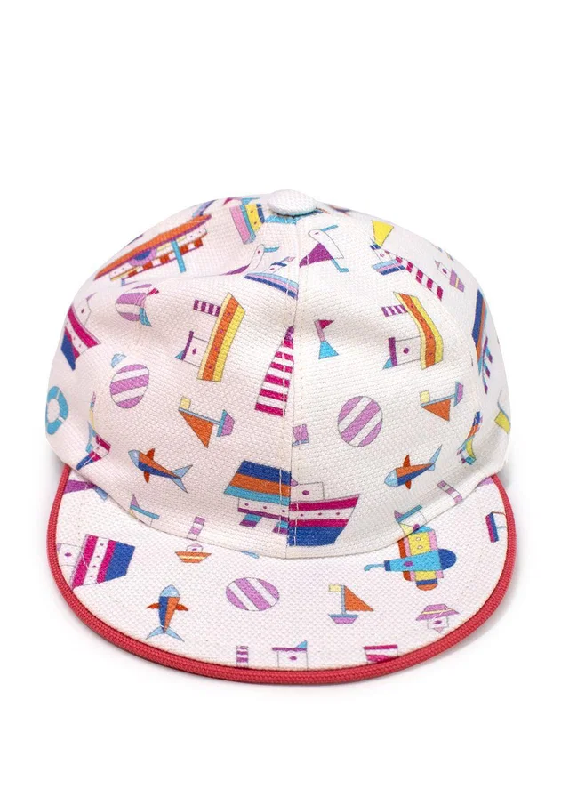 Hermès White Canvas Petit Chalutier Kid's Cap in White Canvas from HEWI
