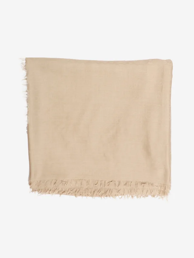 Gucci Neutral GG fringed shawl scarf from Sign of the Times