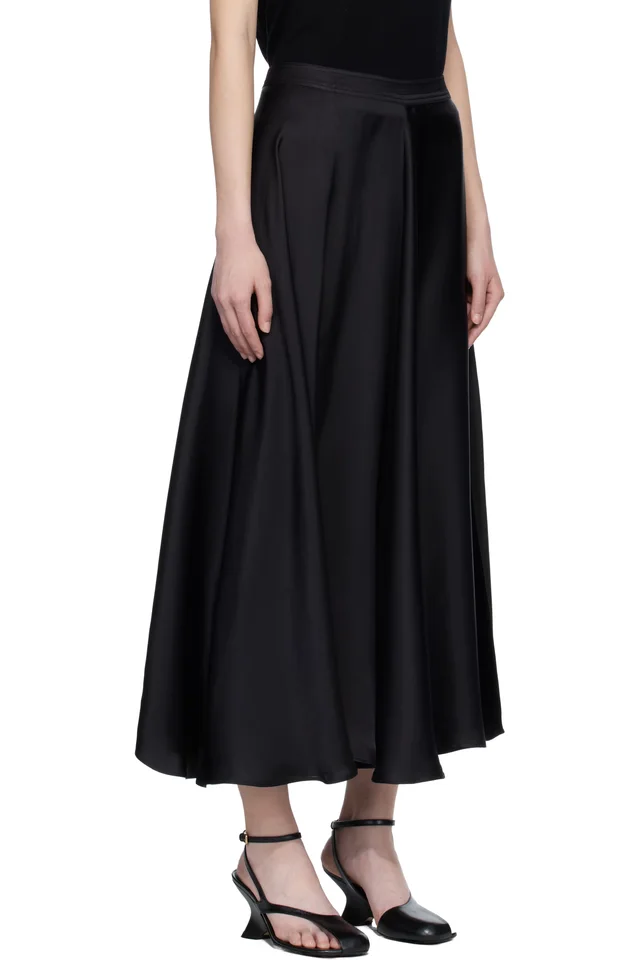 ANINE BING Black Christina Midi Skirt, photo 2 of 4 from SSENSE