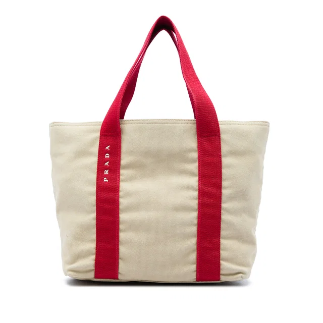Brown Prada Canvas Sport Tote in Brown Canvas from Designer Revival