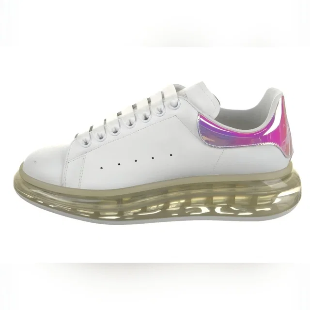 Alexander McQueen Clear Sole Holographic Chunky Sneakers Us Men's Size 10 Eu 43 in white|pink Leather from Poshmark