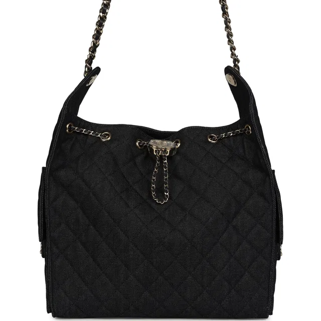 Chanel Medium 25 Hobo Bag Dark Denim Light Gold Hardware in Denim from Madison Avenue Couture