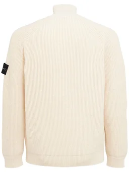 Stone Island Zip Cardigan with High Neck in 70% Recycled Cotton, 30% Cotton, photo 4 of 5 from LUISAVIAROMA
