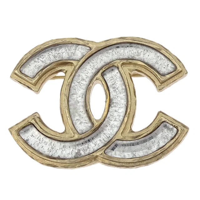 Chanel CC Brooch Pin Gold B12A in Gold from AMORE Vintage Tokyo
