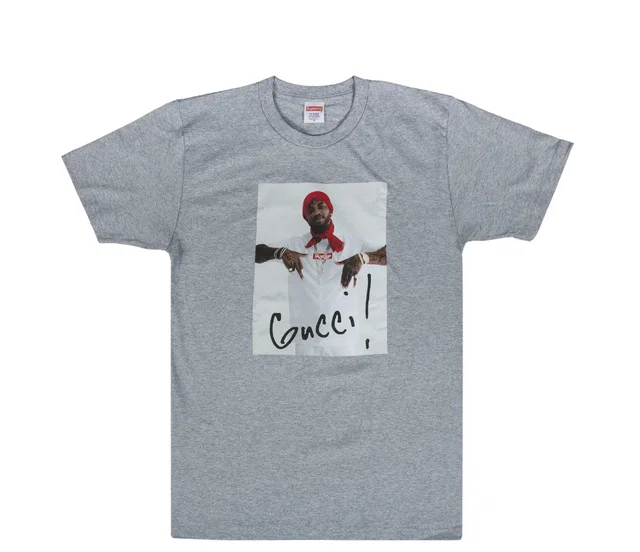 Grey 'Gucci Mane' Short Sleeve T-Shirt in Grey from HEWI