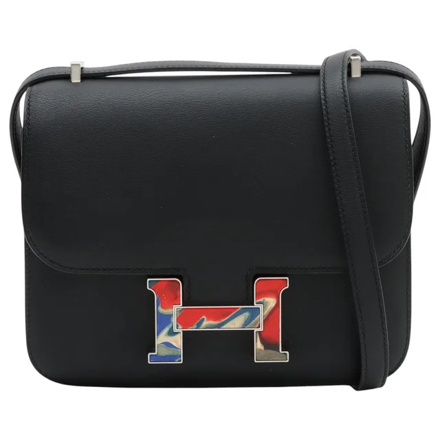 Hermès 2020 Constance Mini Black/Marble in Black Swift leather from VINTAGE QOO TOKYO
