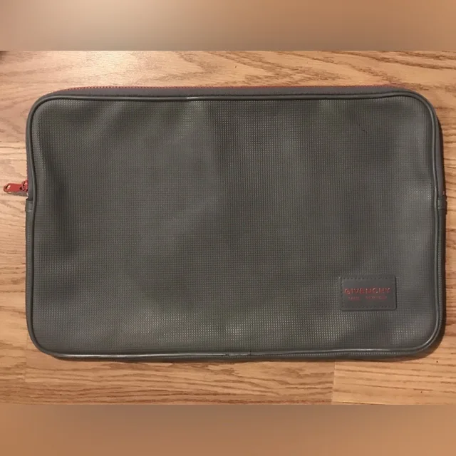 Givenchy Paris Laptop Case Sleeve Gray Red Zipper Designer Luxury Unisex Bag in gray|red from Poshmark