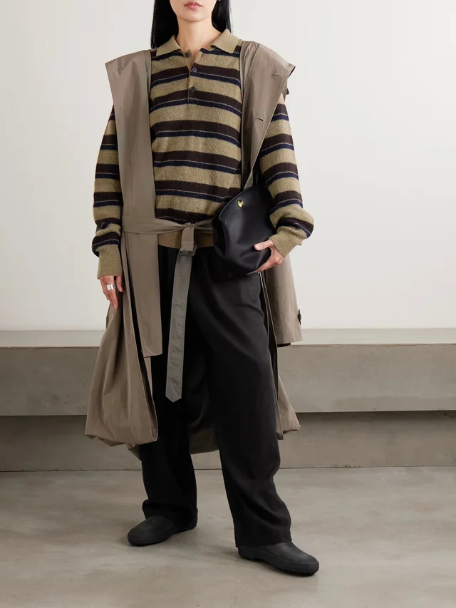 SSSTEIN Striped brushed knitted polo sweater in Brown, photo 2 of 2 from NET-A-PORTER (Canada)