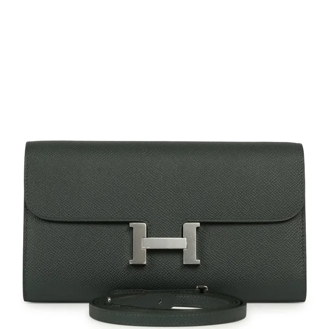 Hermès Constance Wallet To Go Vert Mangrove Epsom Palladium Hardware in Green Epsom leather from Madison Avenue Couture