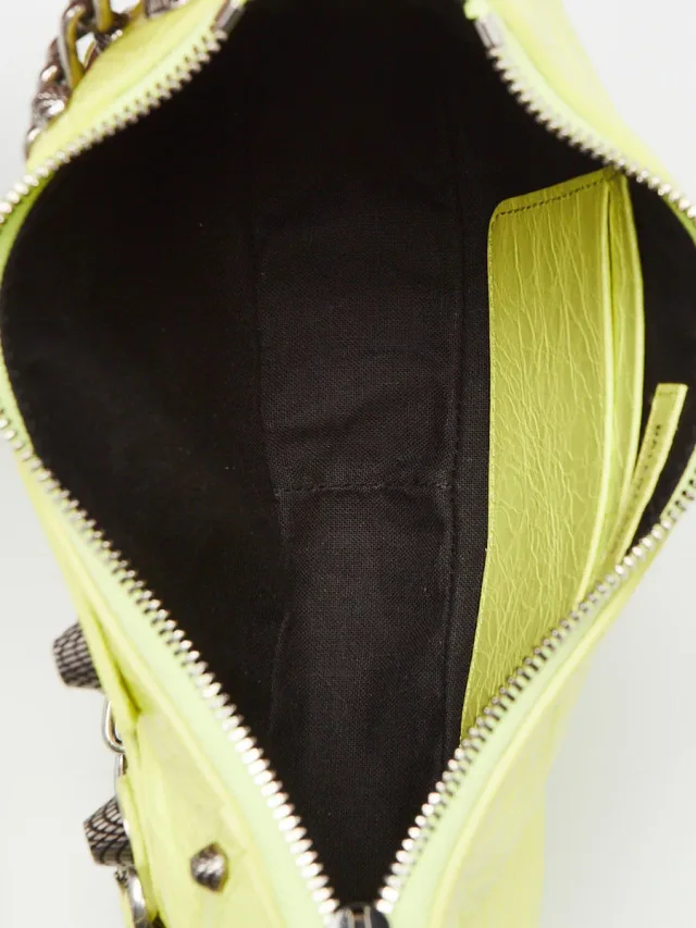 Balenciaga Neon Yellow Lambskin Leather Le Cagole Mini Crossbody Bag in Yellow Lambskin from Yoogis, photo 10 of 12