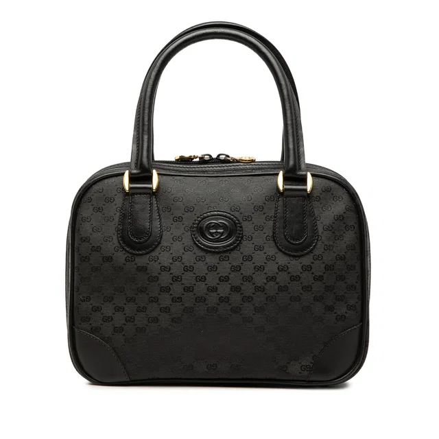Black Gucci Micro GG Supreme Handbag in Black Coated canvas from Designer Revival
