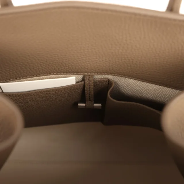 The Row Soft Margaux 12 Bag Smoked Taupe Calfskin Silver Hardware in Taupe Calfskin from Madison Avenue Couture, photo 11 of 12
