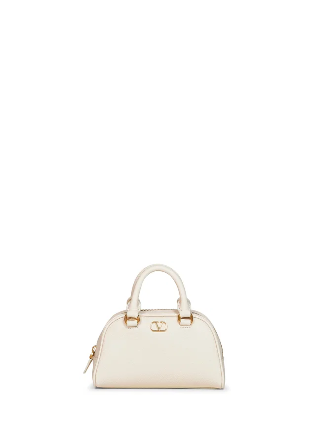 Valentino Garavani Top Handle Bag — Ivory Calf Leather in White Calfskin from HEWI