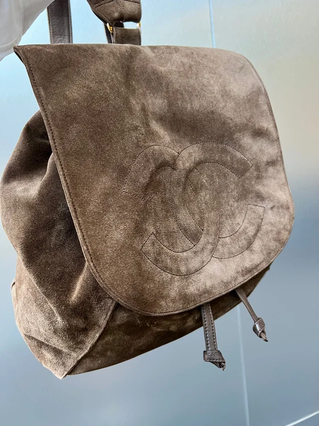 Chanel Vintage Suede Timeless CC Backpack GHW 3Series in Suede from Luxury Promise