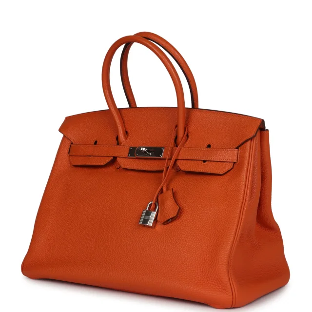 Hermès Birkin 35 Orange Togo Palladium Hardware in Orange Togo leather from Madison Avenue Couture, photo 5 of 9