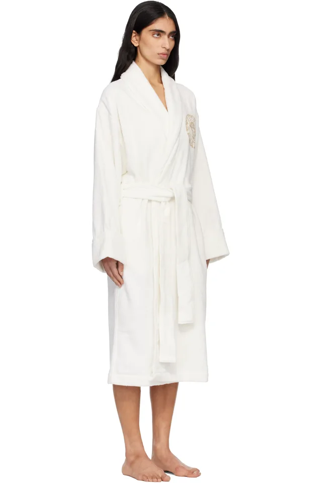 Versace White Medusa Gala Bathrobe, photo 2 of 4 from SSENSE