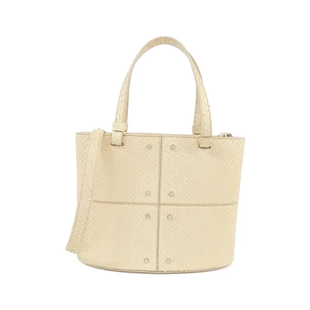 [vintage] Tod's Bag in BEIGE / SILVER metal fittings python from KOMEHYO